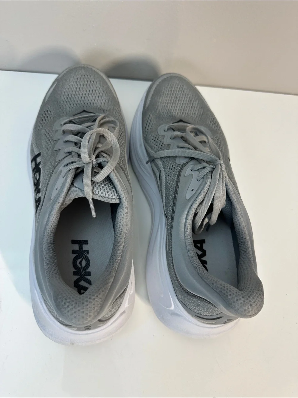 Hoka Mens Bondi 9 Running Sneakers Galactic Grey Stellar Gray Size 12.5D